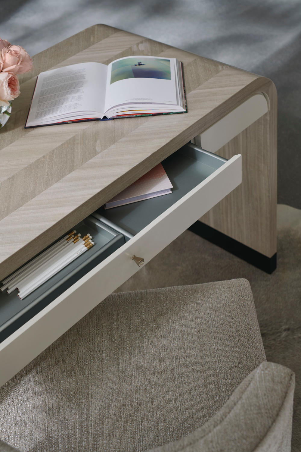 Herringbone Patterned Desk | Caracole Free Fall | Caracole.eu.com