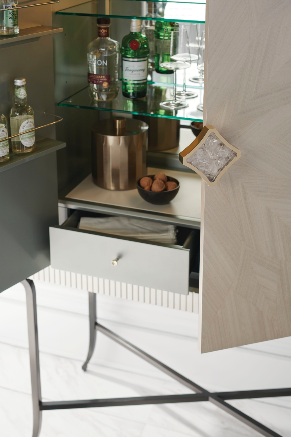 Rosette Patterned Bar Cabinet | Caracole High Expectations | Caracole.eu.com