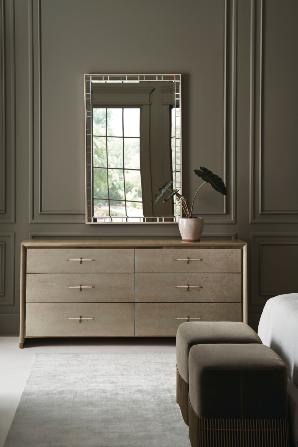 Metallic Leaf Modern Dresser | Caracole Hang Up | Caracole.eu.com