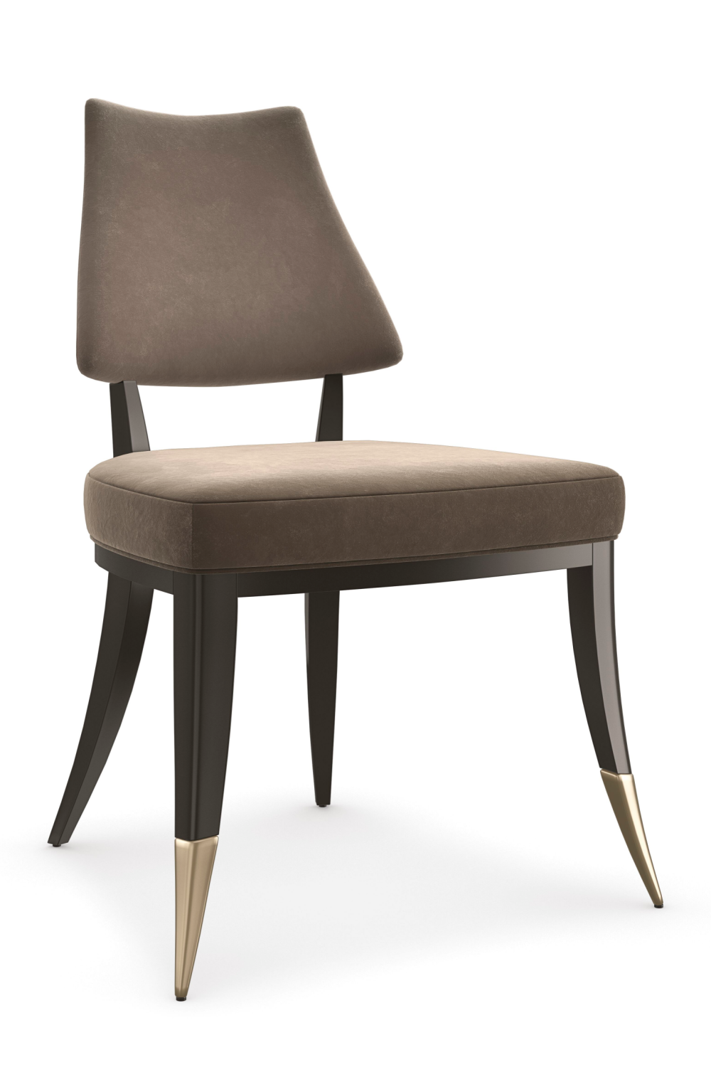 Taupe Velvet Dining Chair | Caracole Caress | Caracole.eu.com