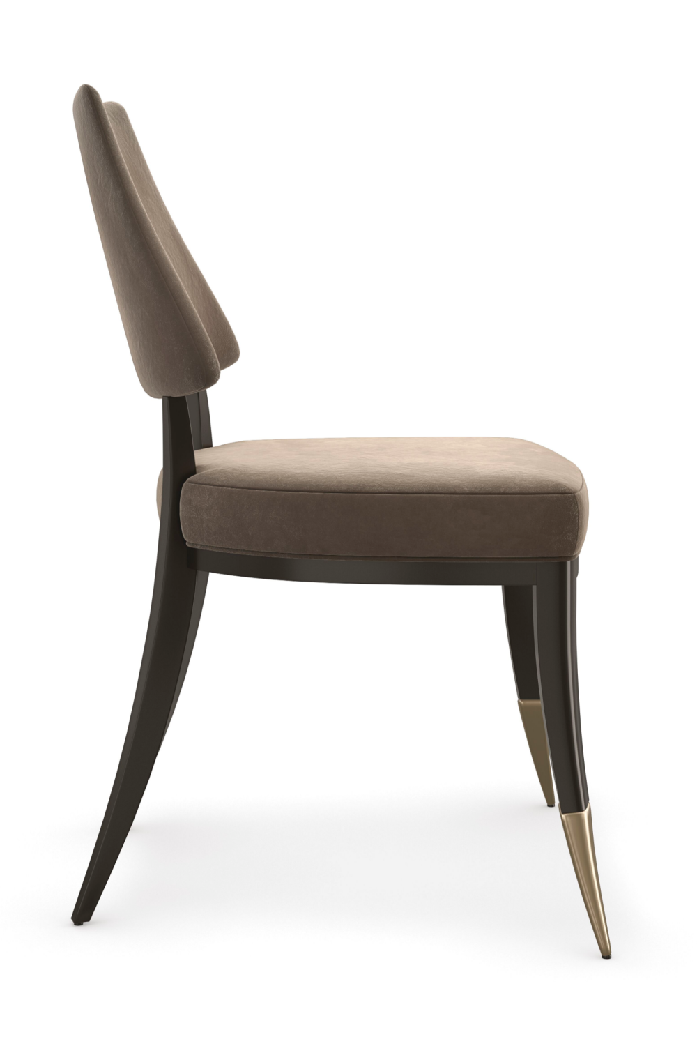 Taupe Velvet Dining Chair | Caracole Caress | Caracole.eu.com