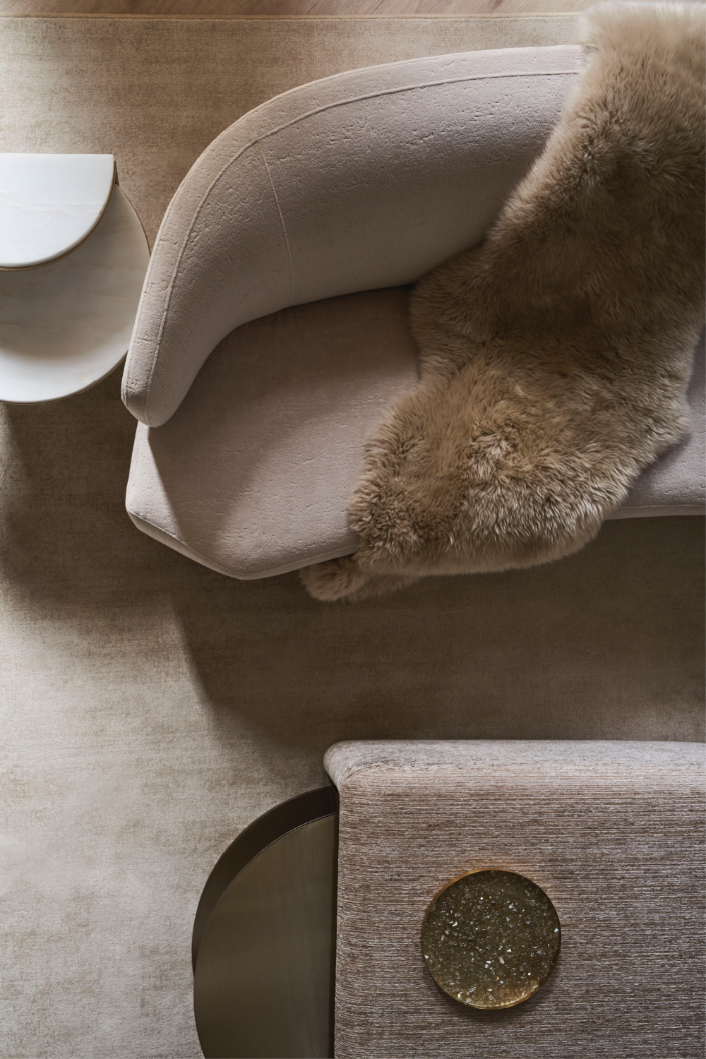 Gold Semi-Circle Cocktail Table | Caracole All Together | Caracole.eu.com
