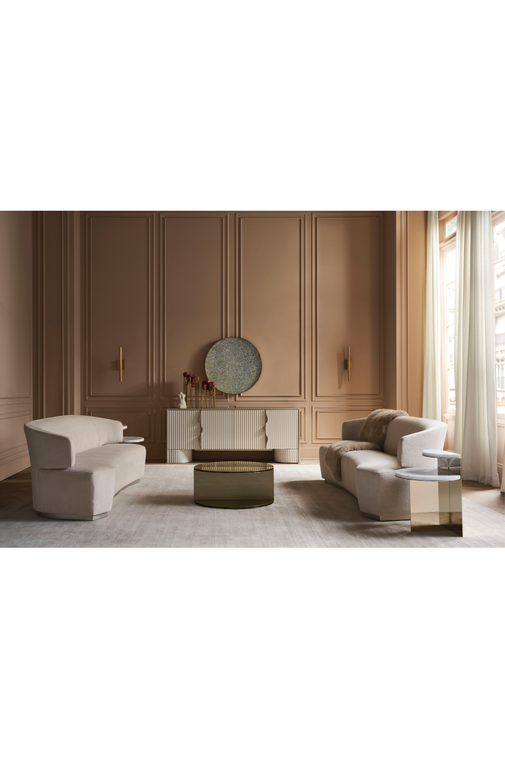 Gold Semi-Circle Cocktail Table | Caracole All Together | Caracole.eu.com