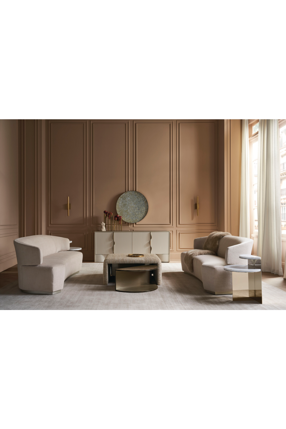Gold Semi-Circle Cocktail Table | Caracole All Together | Caracole.eu.com