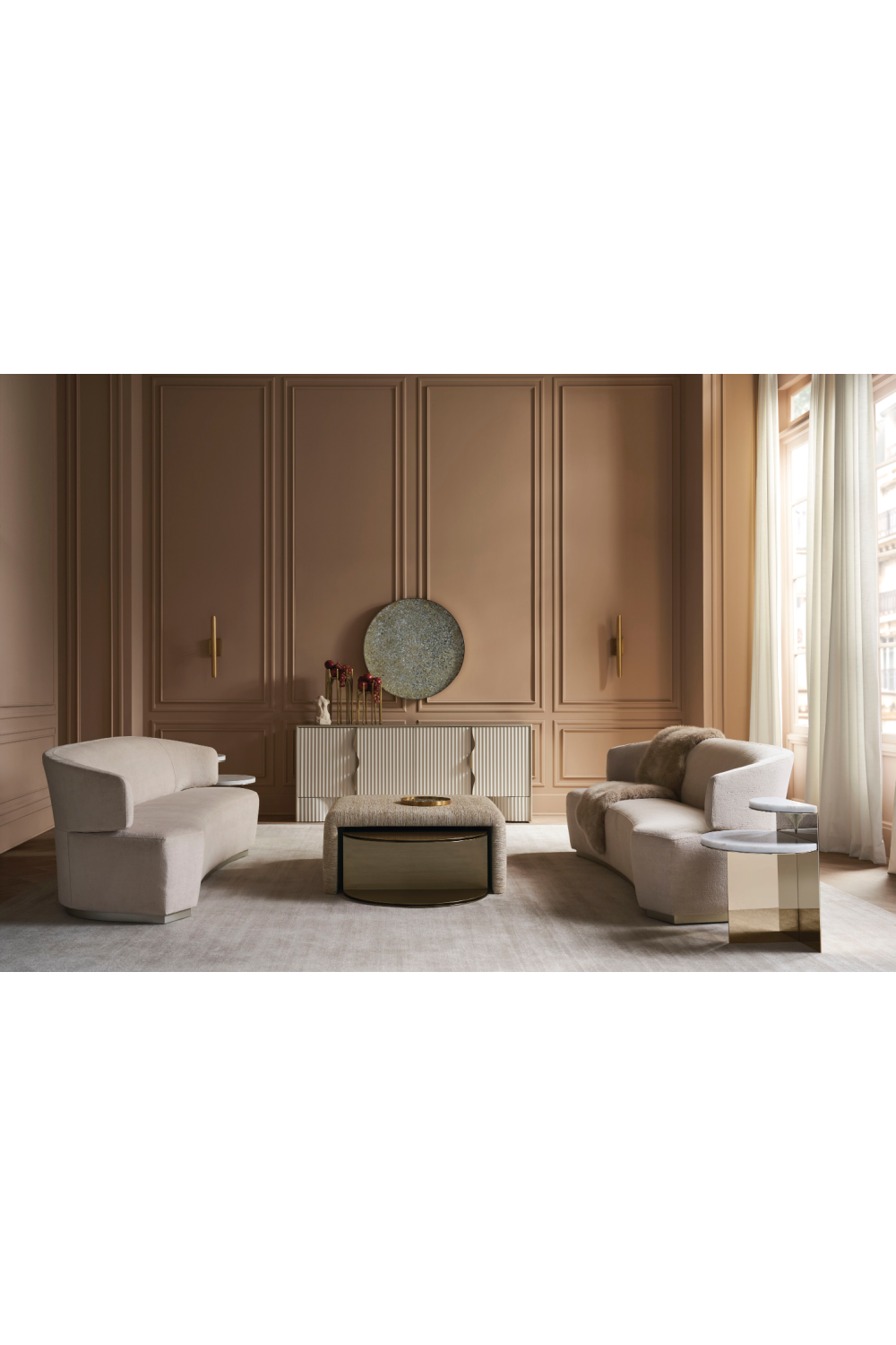Gold Semi-Circle Cocktail Table | Caracole All Together | Caracole.eu.com