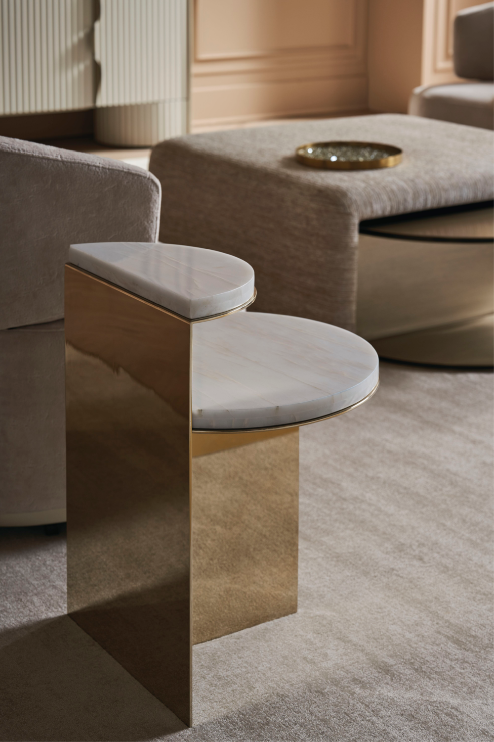 Gold Semi-Circle Cocktail Table | Caracole All Together | Caracole.eu.com