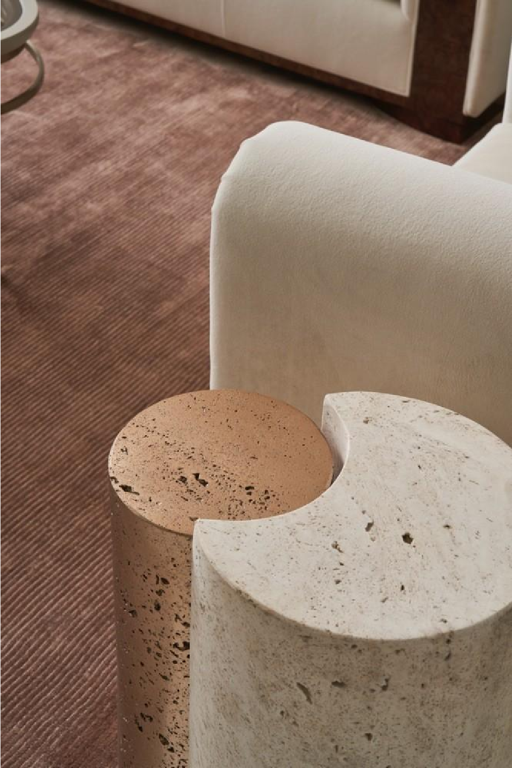 Travertine Modern End Table | Caracole Sun And Moon | Caracole.eu.com