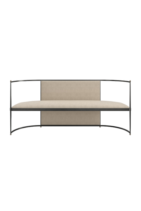 Metal Framed Wool Bench | Caracole Toulouse | Caracole.eu.com