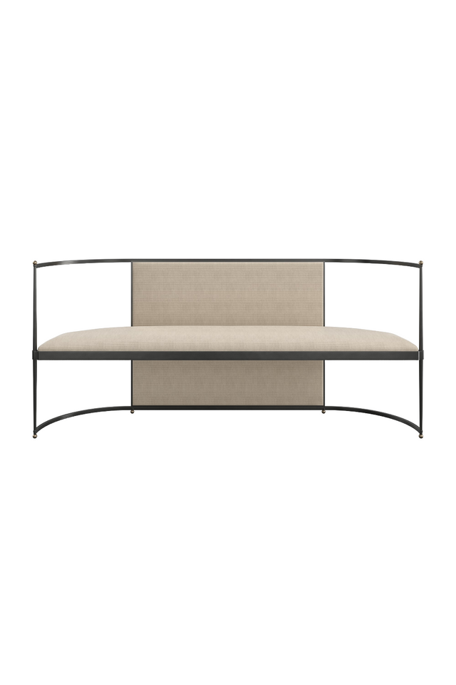 Metal Framed Wool Bench | Caracole Toulouse | Caracole.eu.com