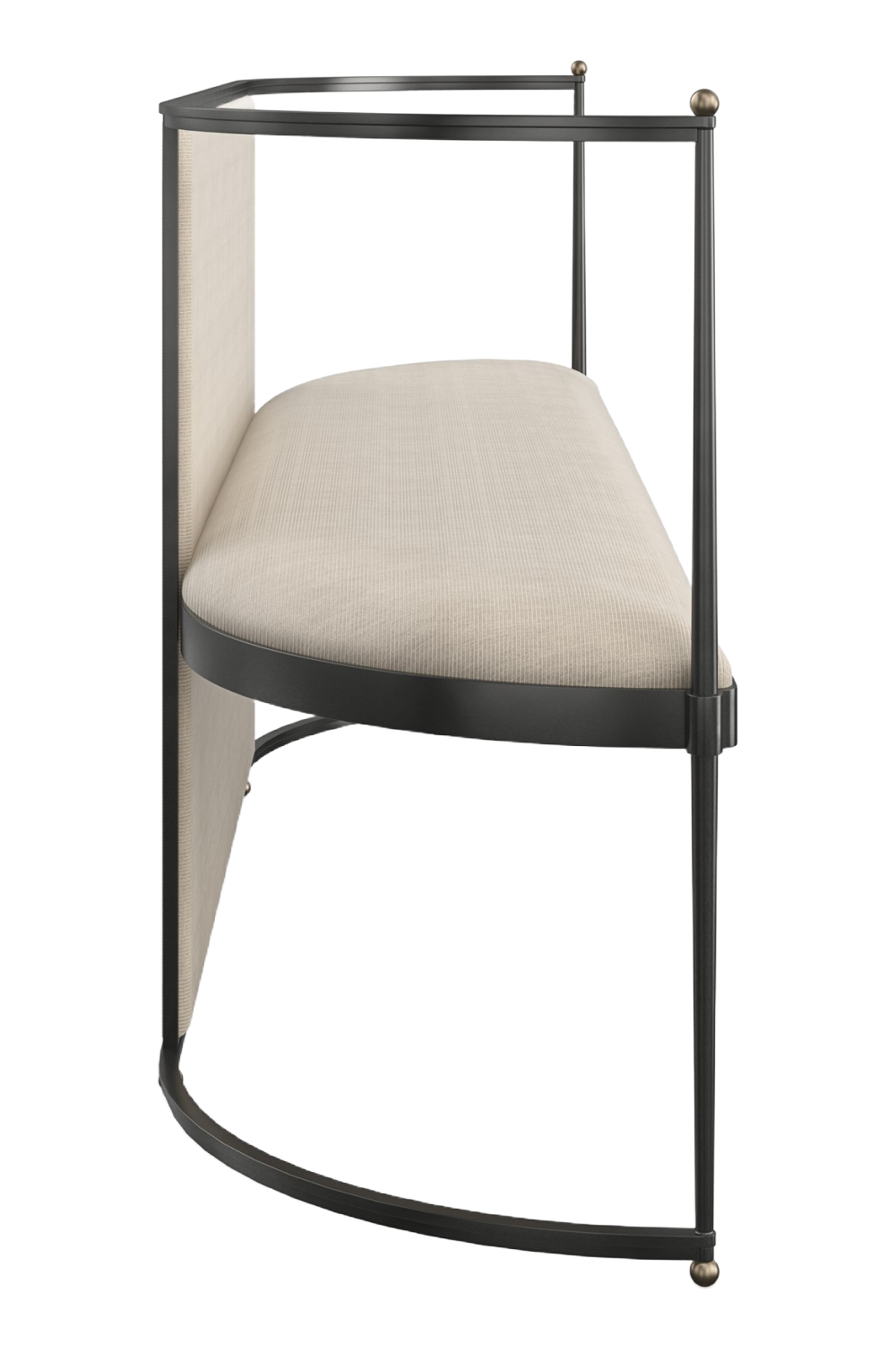 Metal Framed Wool Bench | Caracole Toulouse | Caracole.eu.com