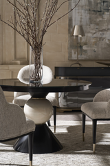 Black Glass Dining Table | Caracole Chalice | Caracole.eu.com