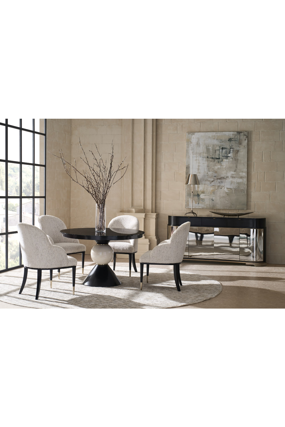 Black Glass Dining Table | Caracole Chalice | Caracole.eu.com