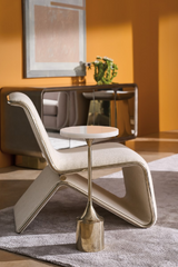 White Stone Pedestal Side Table | Caracole Beta | Caracole.eu.com