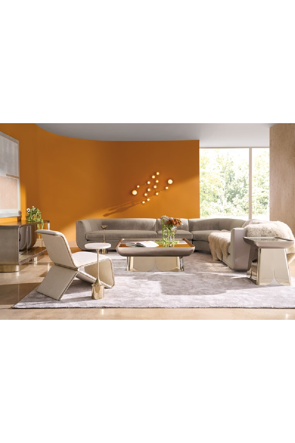 White Stone Pedestal Side Table | Caracole Beta | Caracole.eu.com