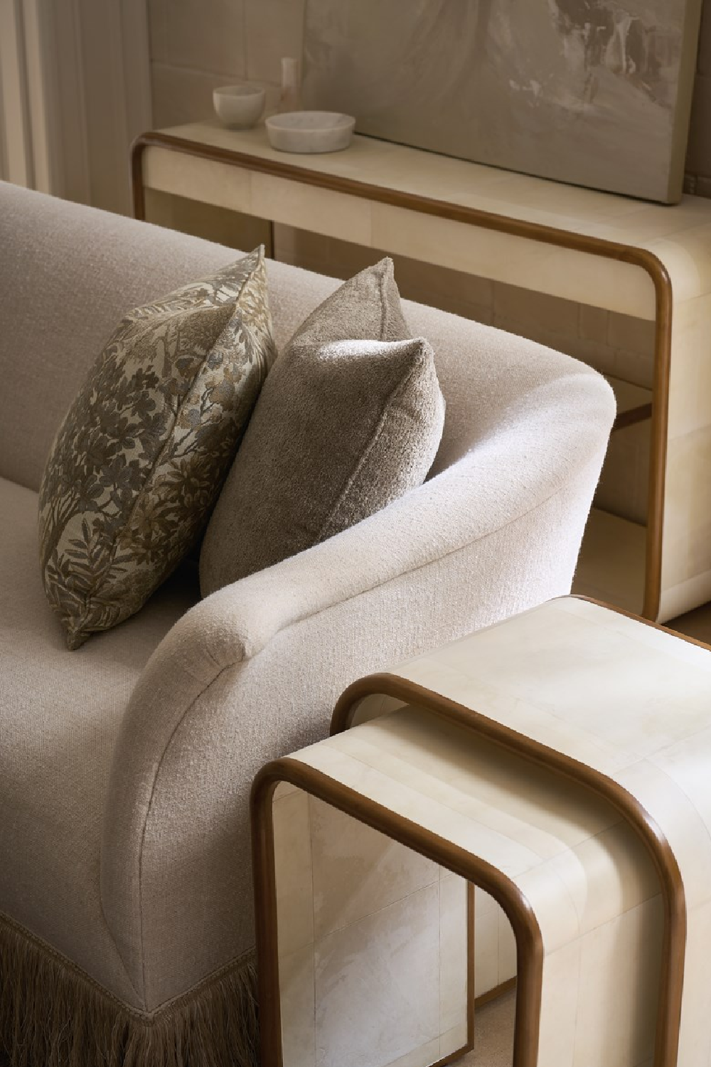 Ivory Parchment Nesting Tables (2) | Caracole Delano | Caracole.eu.com