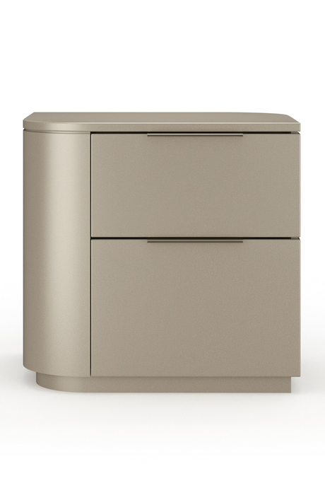 Silver Gloss 2-Drawer Nightstand | Caracole Oblique | Caracole.eu.com