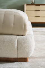 White Bouclé Bed | Caracole Botero | Caracole.eu.com