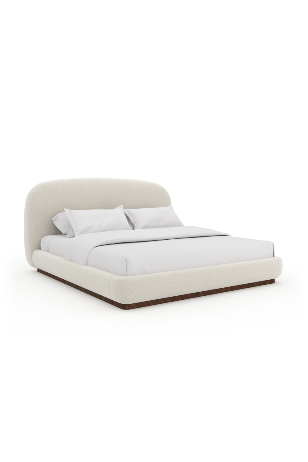 White Bouclé Bed | Caracole Botero | Caracole.eu.com