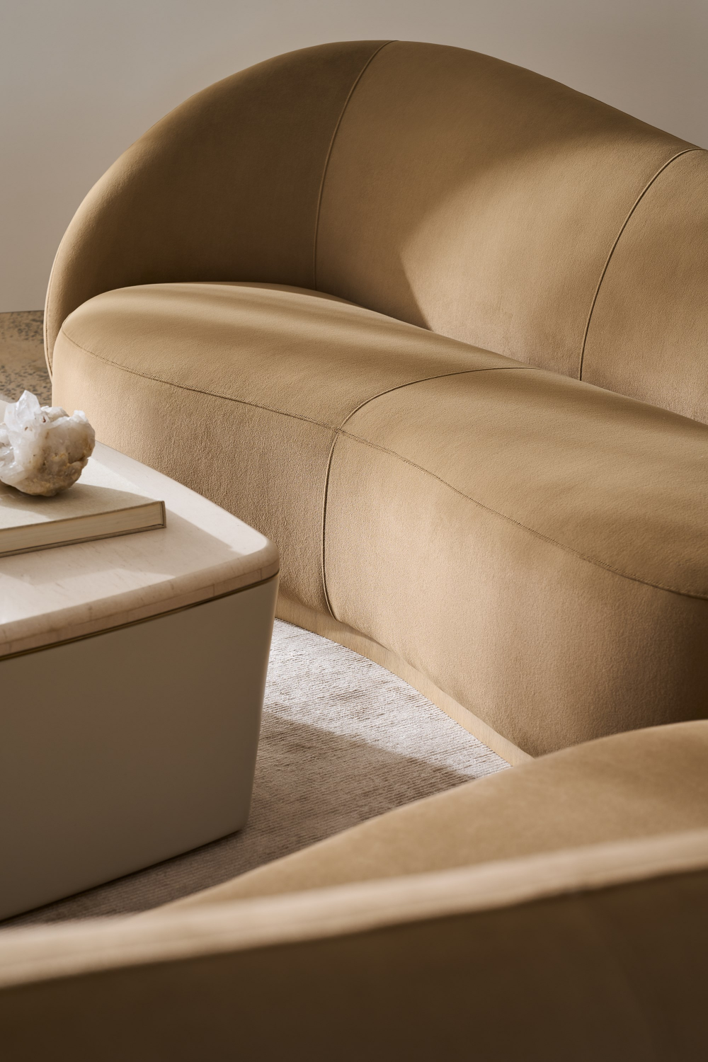 Ivory Bouclé Coffee Table | Caracole Serir | Caracole.eu.com