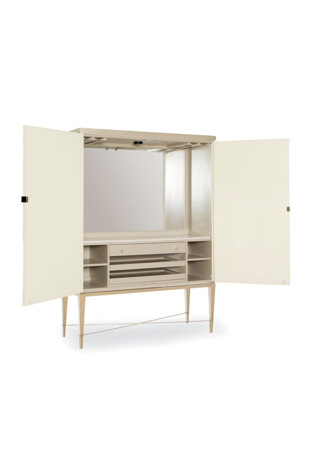 Carved White Modern Bar Cabinet | Caracole Palms Up! | Caracole.eu.com