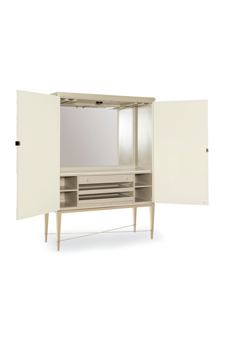 Carved White Modern Bar Cabinet | Caracole Palms Up! | Caracole.eu.com
