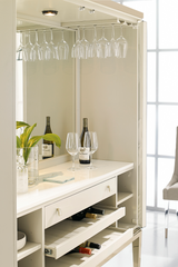 Carved White Modern Bar Cabinet | Caracole Palms Up! | Caracole.eu.com