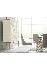 Carved White Modern Bar Cabinet | Caracole Palms Up! | Caracole.eu.com