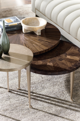 Gold Leaf Round Side Table | Caracole Honey Bunch | Caracole.eu.com