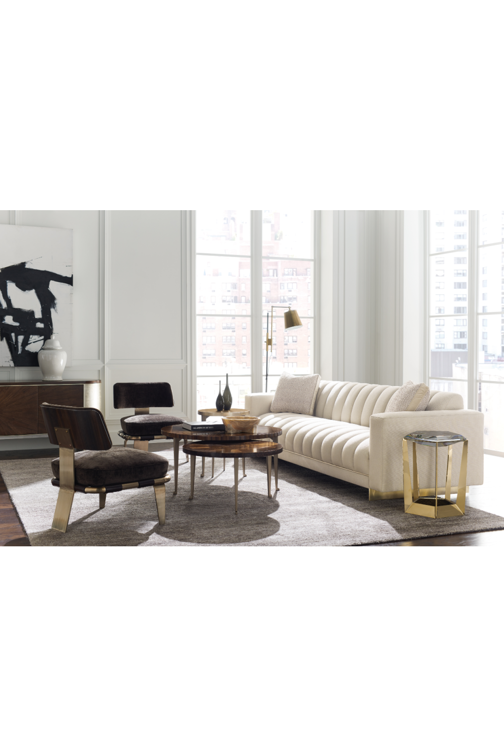 Gold Leaf Round Side Table | Caracole Honey Bunch | Caracole.eu.com