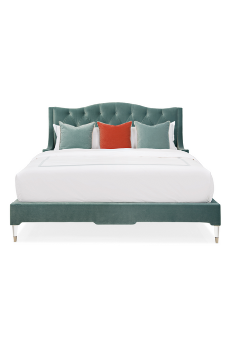 Blue Upholstered Tufted California King Bed | Caracole Do Not Disturb | Caracole.eu.com