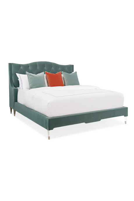 Blue Upholstered Tufted California King Bed | Caracole Do Not Disturb | Caracole.eu.com