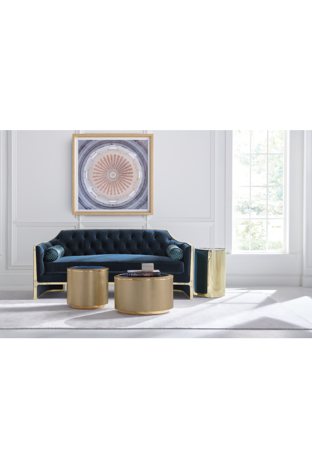 Cylindrical Gold Side Table | Caracole All Around | Caracole.eu.com