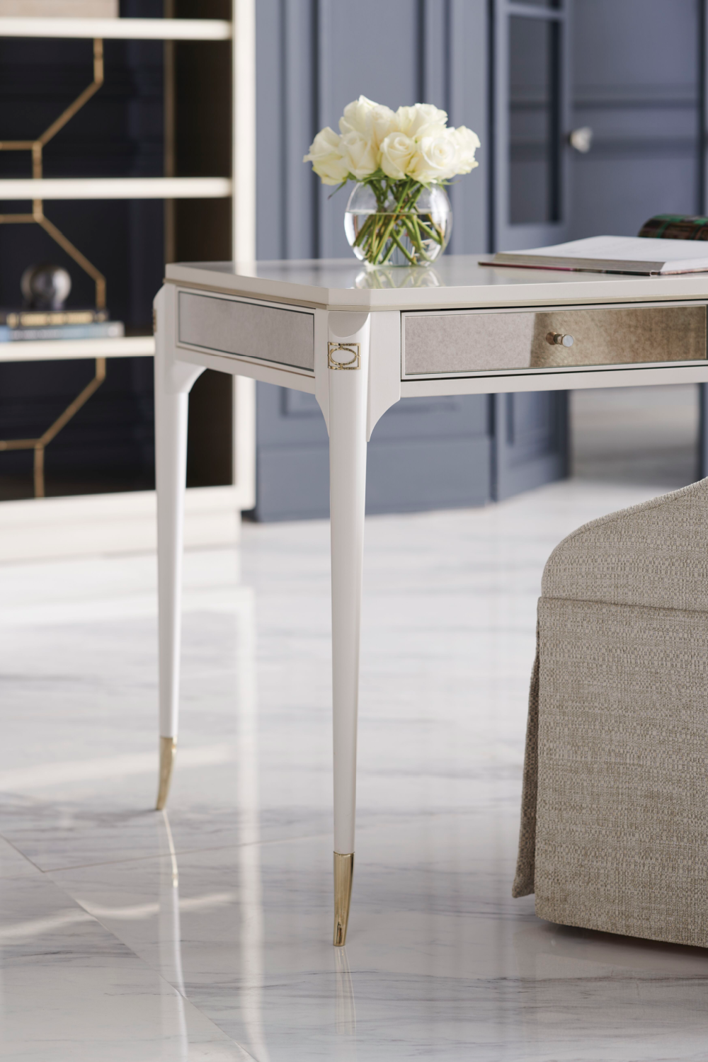 Taupe Metallic Modern Shelf | Caracole Going Up | Caracole.eu.com