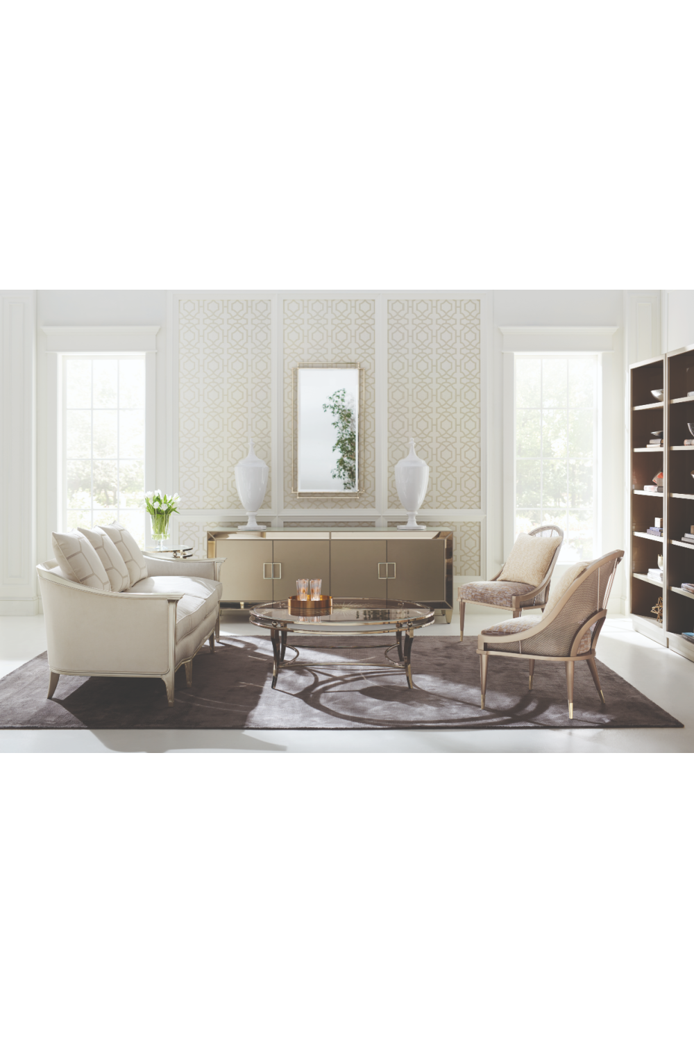 Taupe Metallic Modern Shelf | Caracole Going Up | Caracole.eu.com
