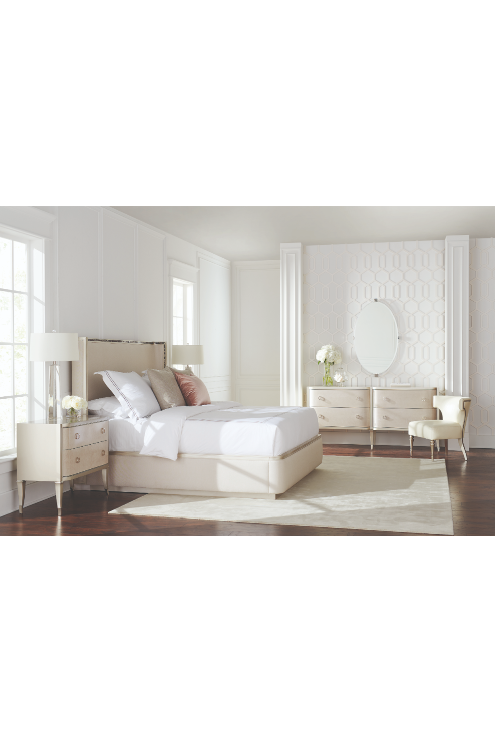 Soft Metallic 2-Drawer Nightstand | Caracole Perfect Match | Oroa.com