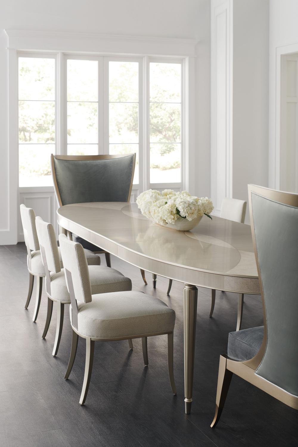 Oval Silver Dining Table | Caracole The Source | Caracole.eu.com