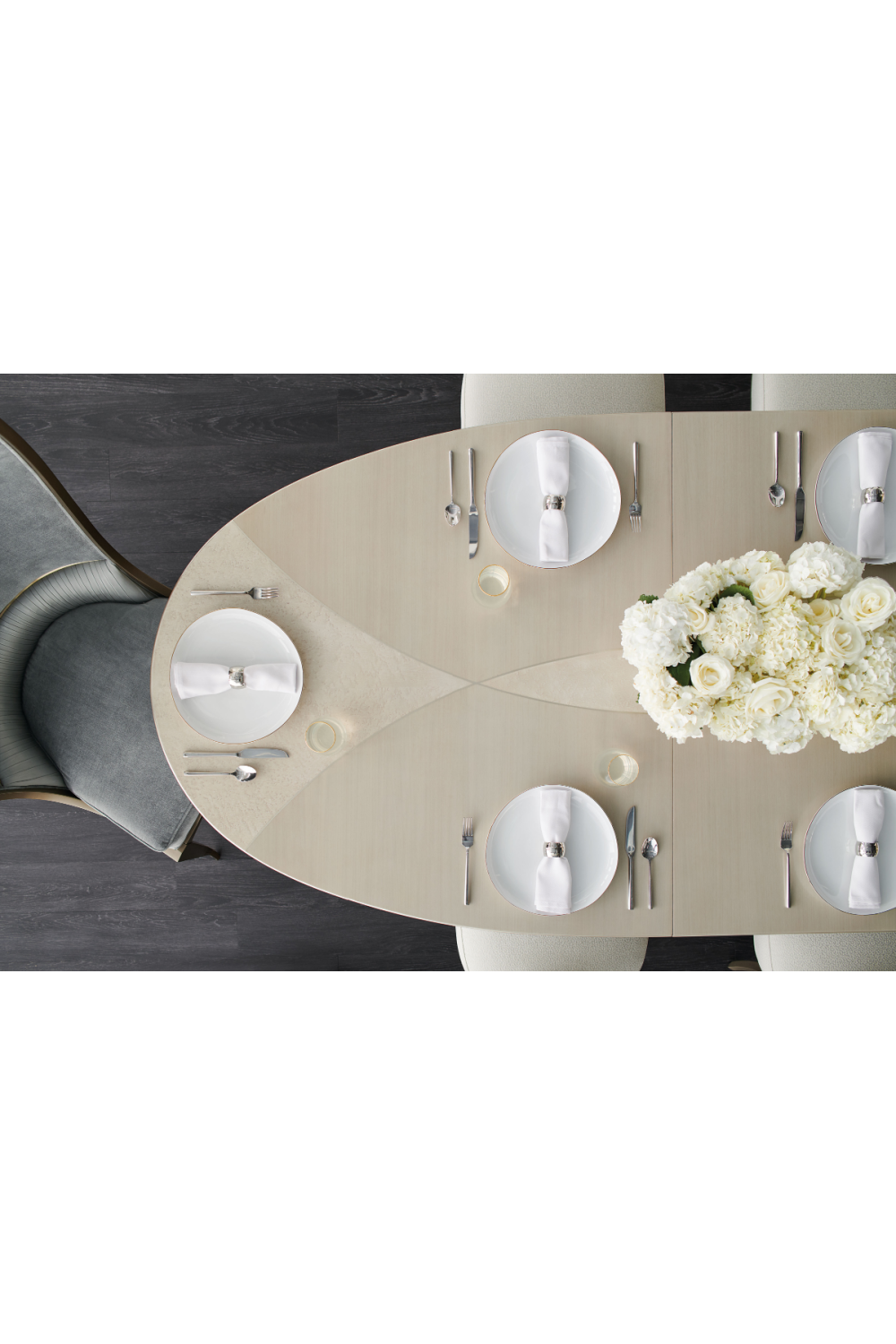 Oval Silver Dining Table | Caracole The Source | Caracole.eu.com