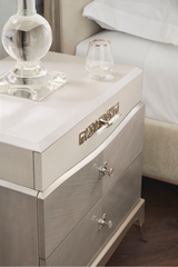 Gray Shagreen Modern Nightstand | Caracole Cadence |  Caracole.eu.com