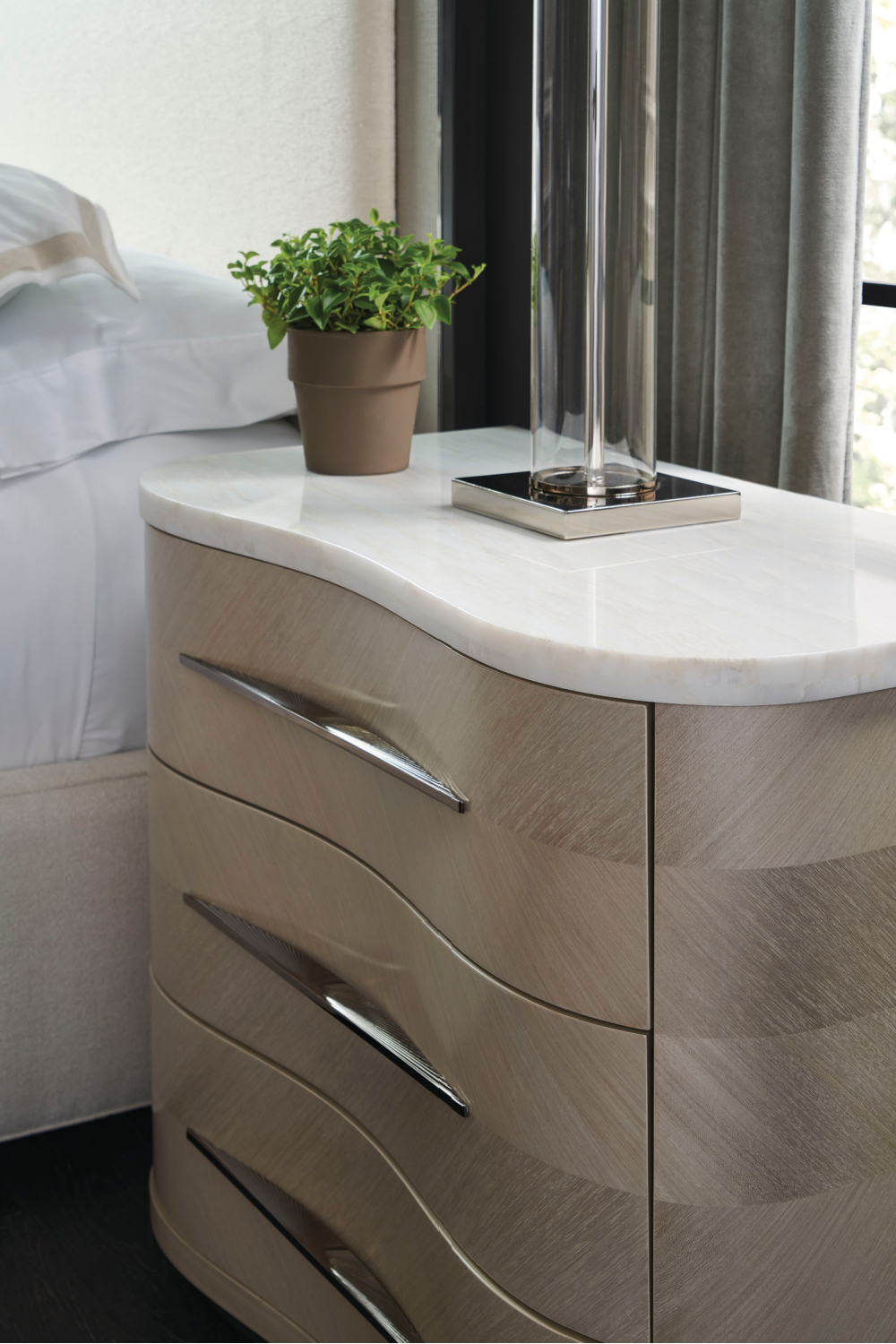 Chevron-Patterned Nightstand | Caracole Nomadic | Caracole.eu.com