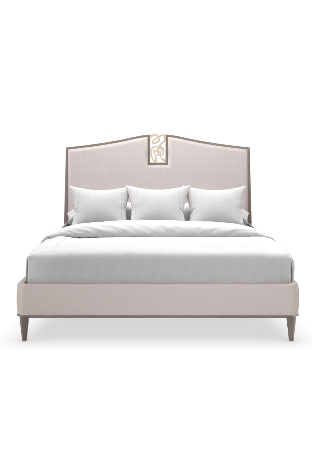 Cream Chenille Modern Bed | Caracole Crescendo | Caracole.eu.com