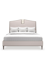 Cream Chenille Modern Bed | Caracole Crescendo | Caracole.eu.com