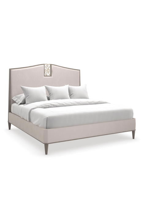 Cream Chenille Modern Bed | Caracole Crescendo | Caracole.eu.com