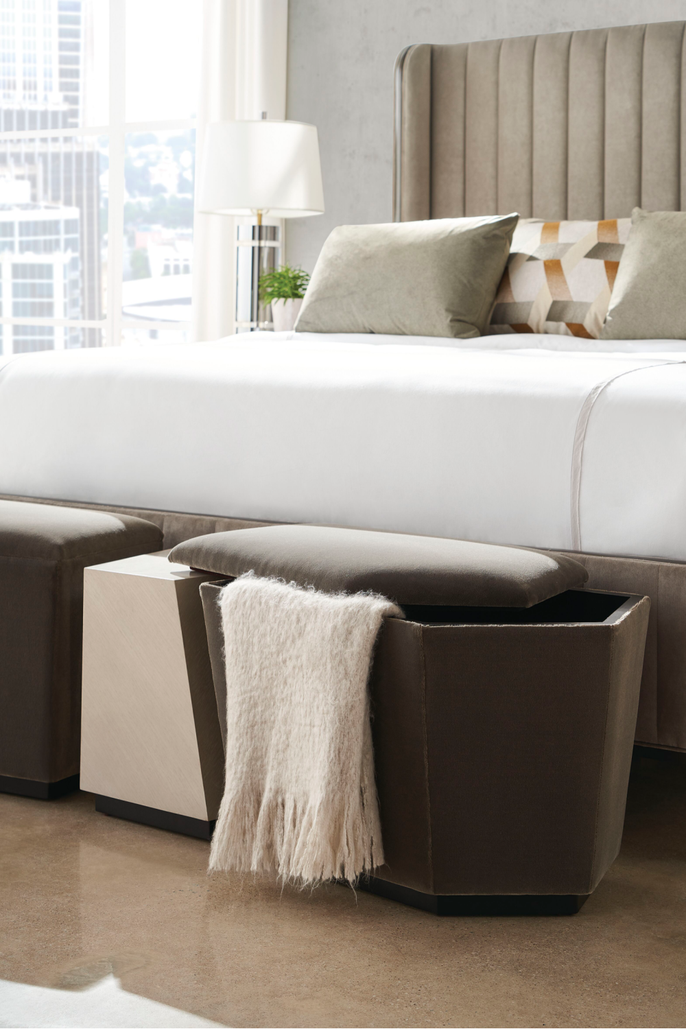 Channel Tufted Velvet Bed | Caracole Continuum | Caracole.eu.com
