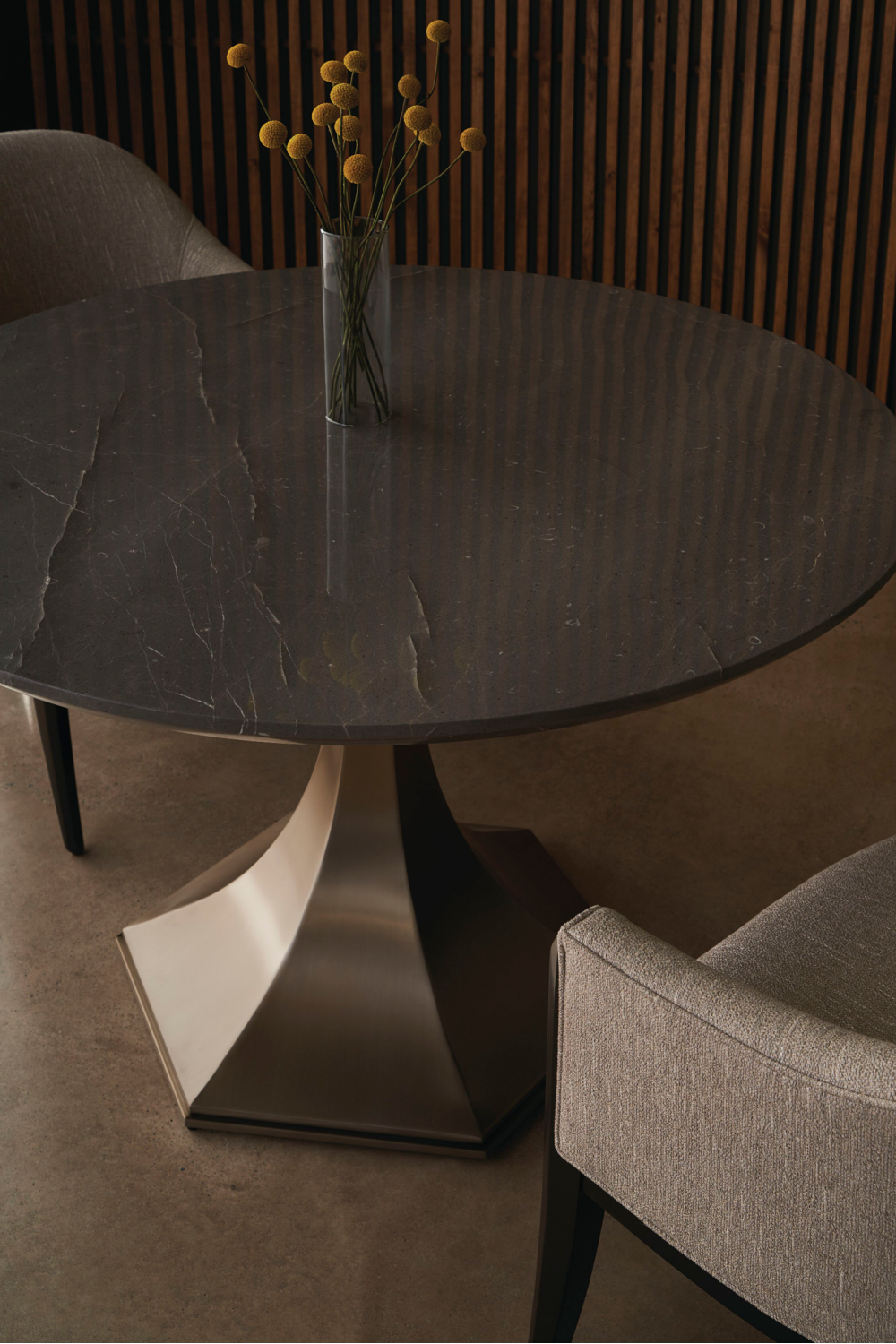 Gray Marble Dining Table | Caracole Top Brass | Caracole.eu.com