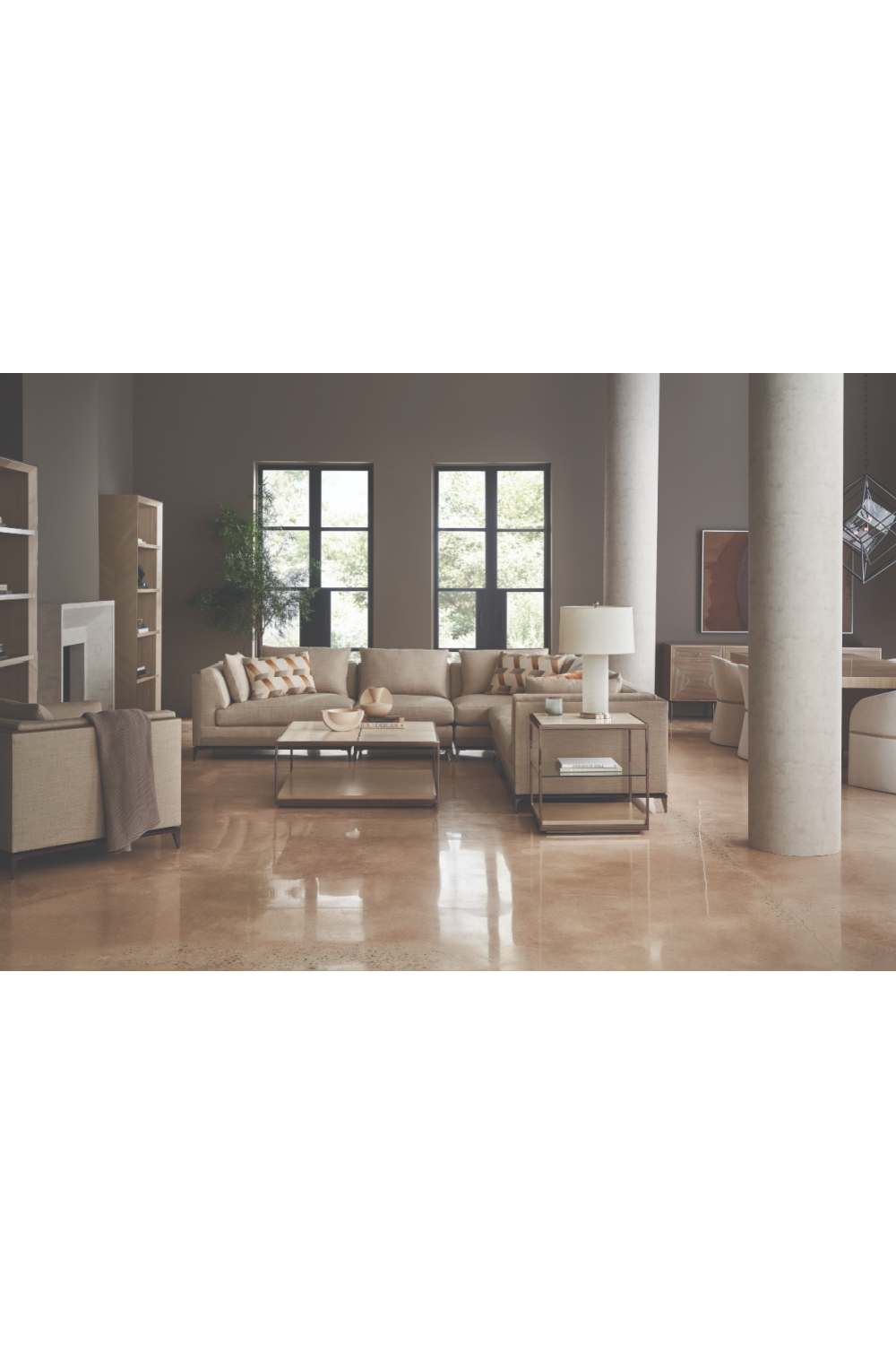 Geometrical Patterned Wooden Sideboard | Caracole Low Rise | Caracole.eu.com