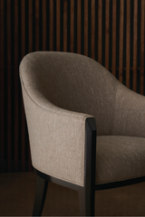 Gray Barrel-Back Dining Chair | Caracole Next Course | Caracole.eu.com