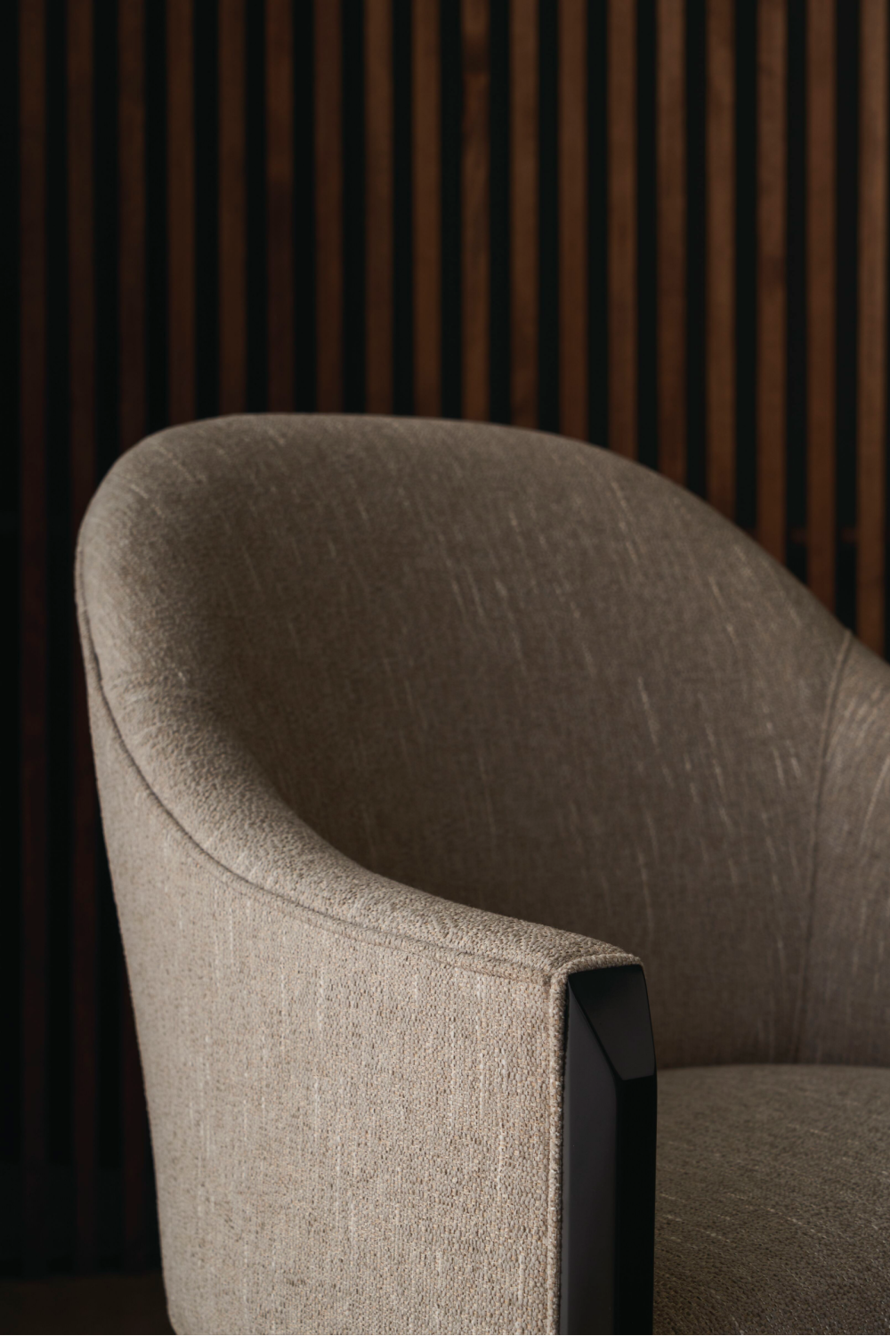 Gray Barrel-Back Dining Chair | Caracole Next Course | Caracole.eu.com