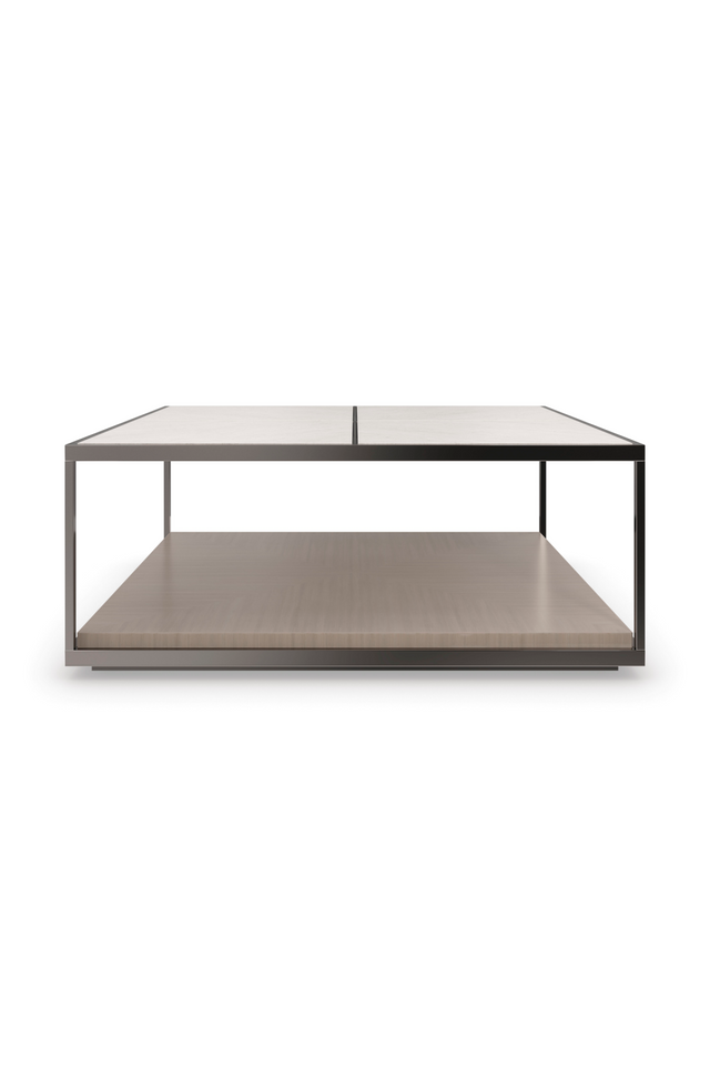 Cream Travertine Cocktail Table | Caracole Cartesian | Caracole.eu.com