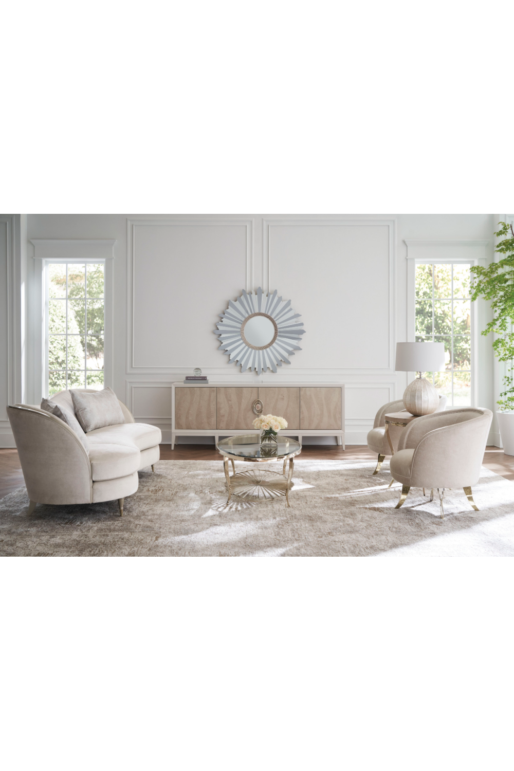 Patterned Cream Modern Sideboard | Caracole Now Streaming | Caracole.eu.com