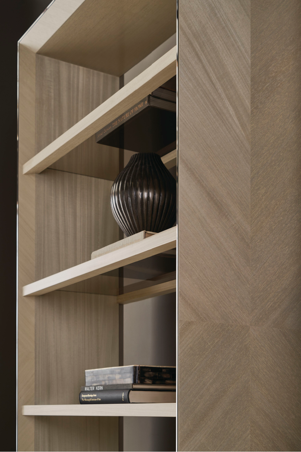 Bronze Glass Shelf Bookcase | Caracole High Rise | Caracole.eu.com
